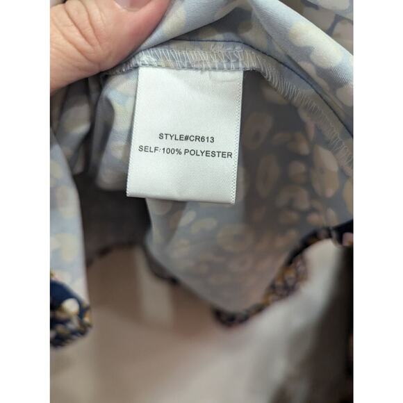 Women's flowy long sleeve leopard print blouse by Layerz Clothing size 3X - Picture 3 of 6